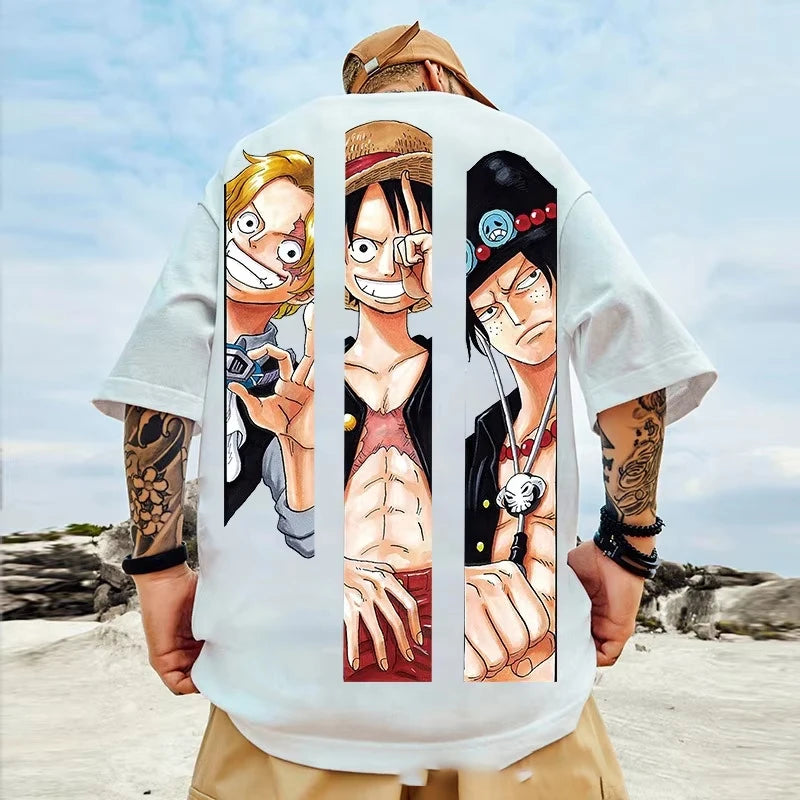 (Uniqlo) Anime ONE PIECE Monkey D. Luffy Printed Cotton T-Shirt - Image 5