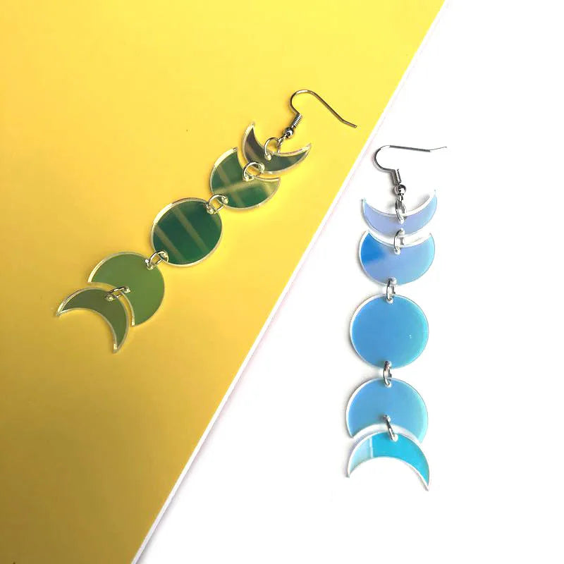 Geometric Acrylic Moon Earrings - Image 3
