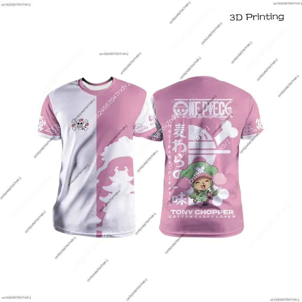 2025 Japanese Anime One Piece Men & Kids 3D Printed Short Sleeve T-shirt - Image 2