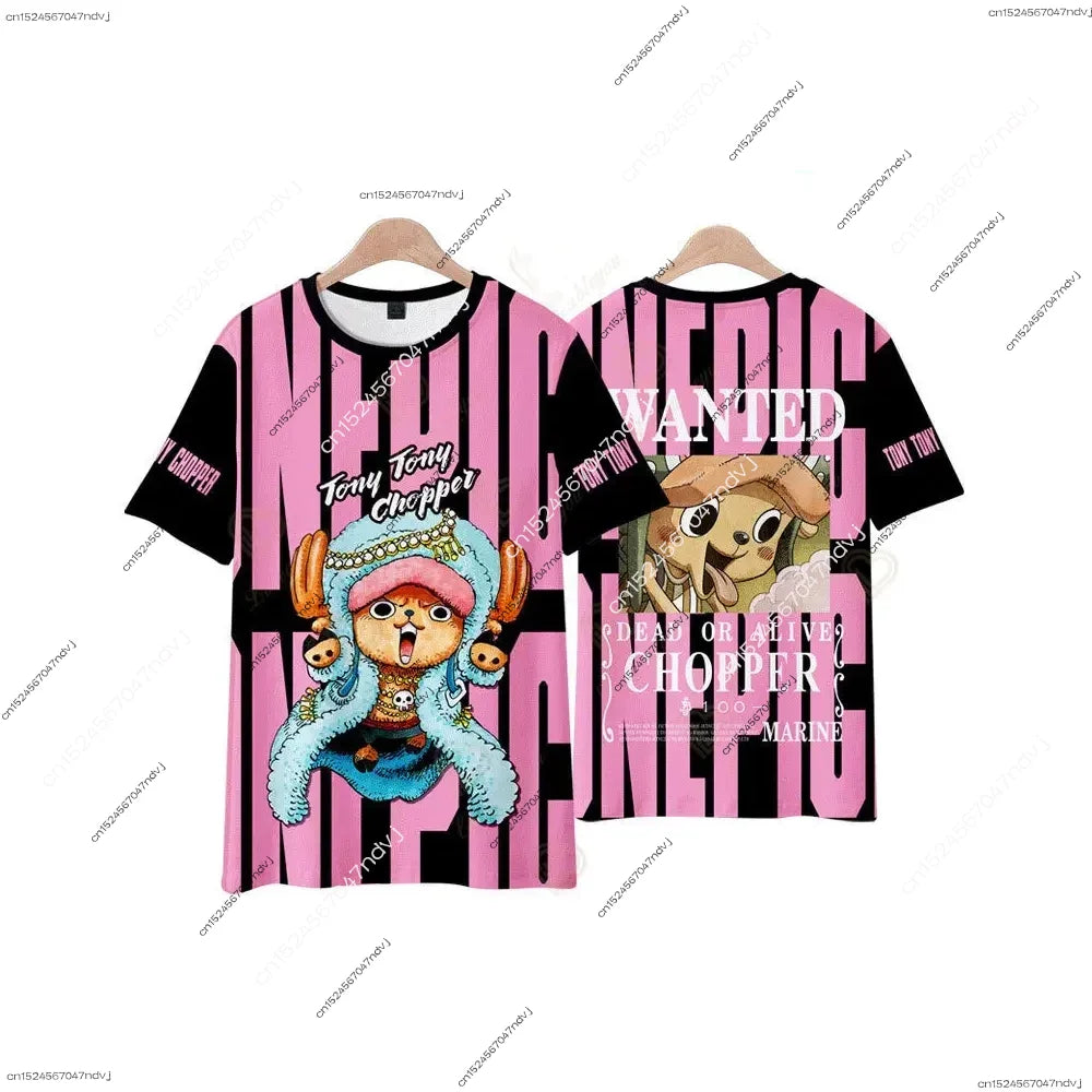 2025 One Piece Strawberry Luffy 3D T-Shirt & Kids Theme Set - Image 2