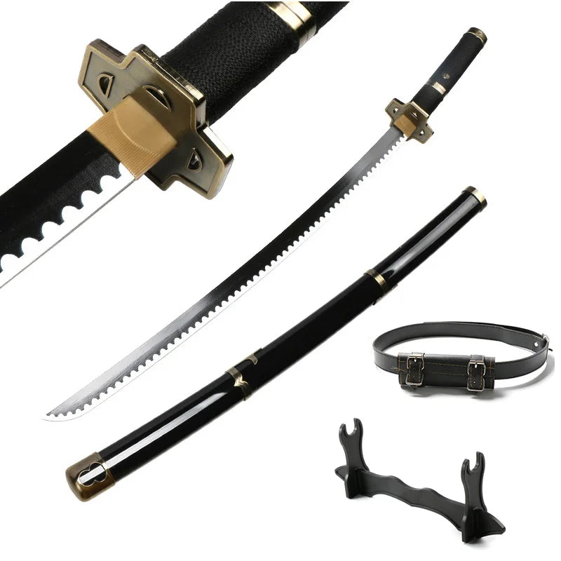 104cm Roronoa Zoro Katana – Japanese Anime Cosplay Weapon Prop with Bamboo Blade, Belt & Sword Holder - Image 13