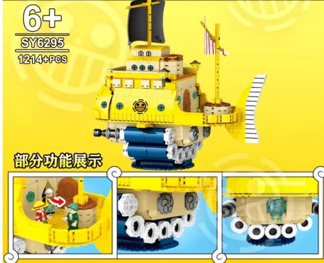 2022 New Anime One Piece Going Merry & Thousand Sunny Model Building Blocks Kit - Image 8