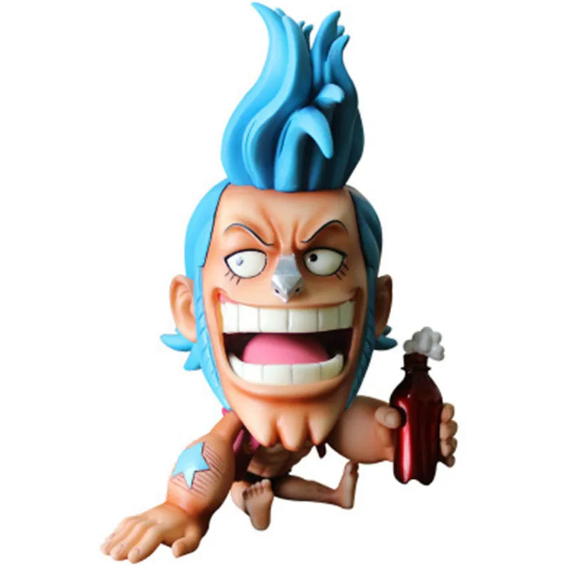 FigureCrazy One Piece FRANKY Q Laughing Out Sitting Cute Ver. PVC Action Figure - Image 6