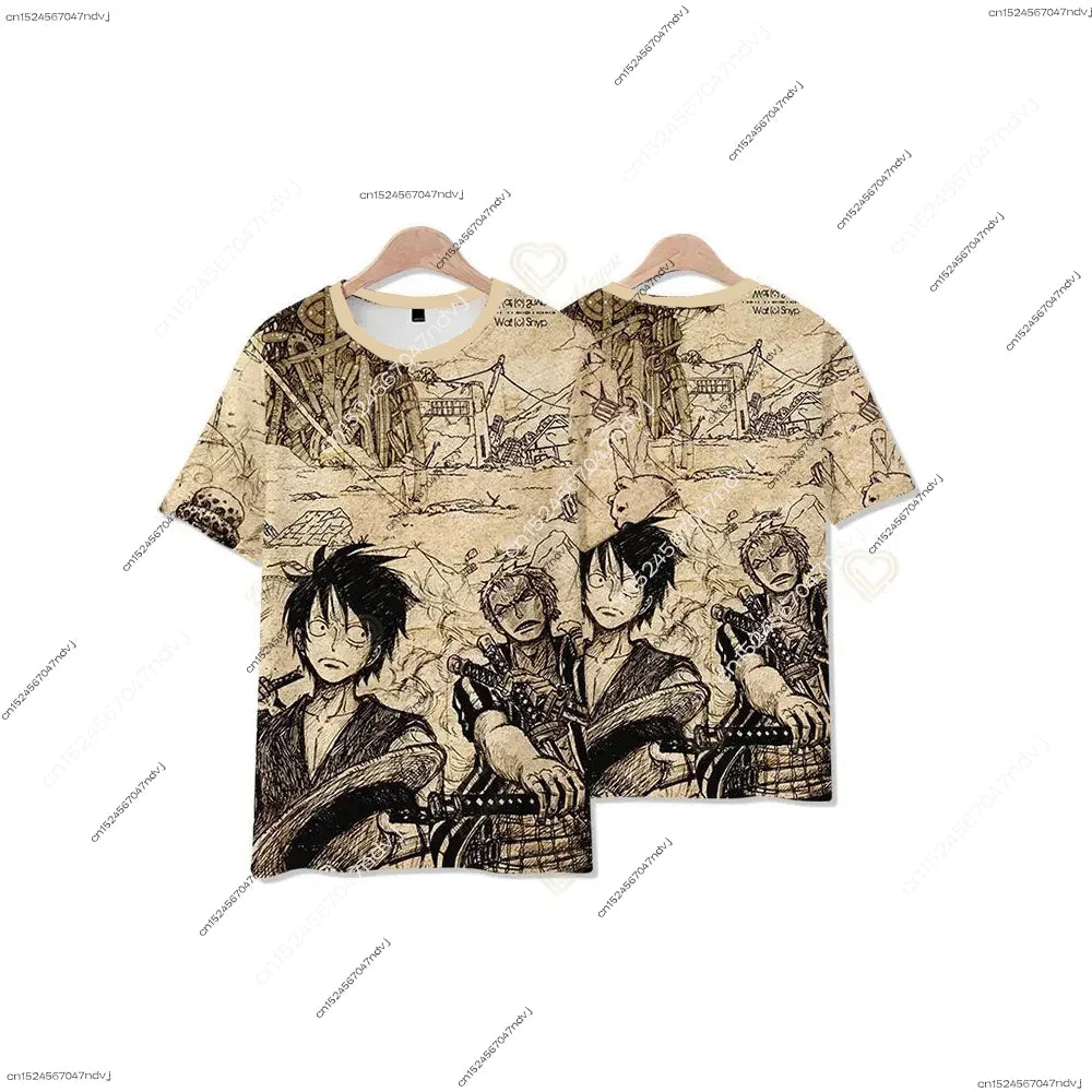 2025 One Piece Strawberry Luffy 3D T-Shirt & Kids Theme Set - Image 16