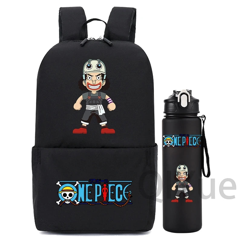 2Pcs/Set One Piece Backpack with 750ml Water Bottle - Image 12
