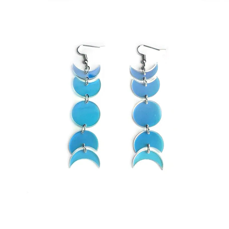 Geometric Acrylic Moon Earrings - Image 5