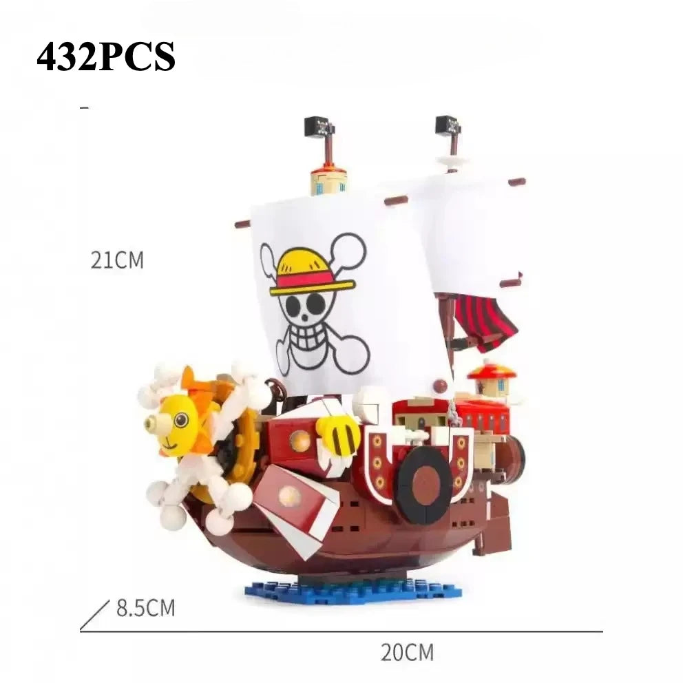 One Piece 1484pcs/432pcs + 9 Dolls Thousand Sunny Boat Blocks - Image 5