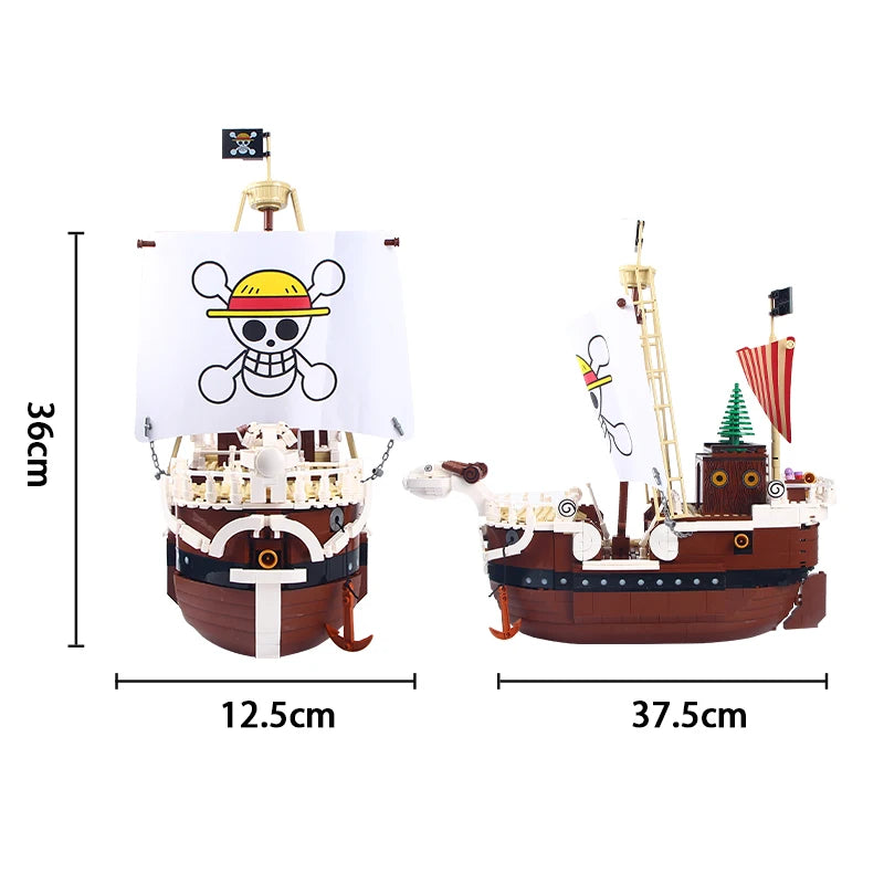 2022 New Anime One Piece Going Merry & Thousand Sunny Model Building Blocks Kit - Image 3