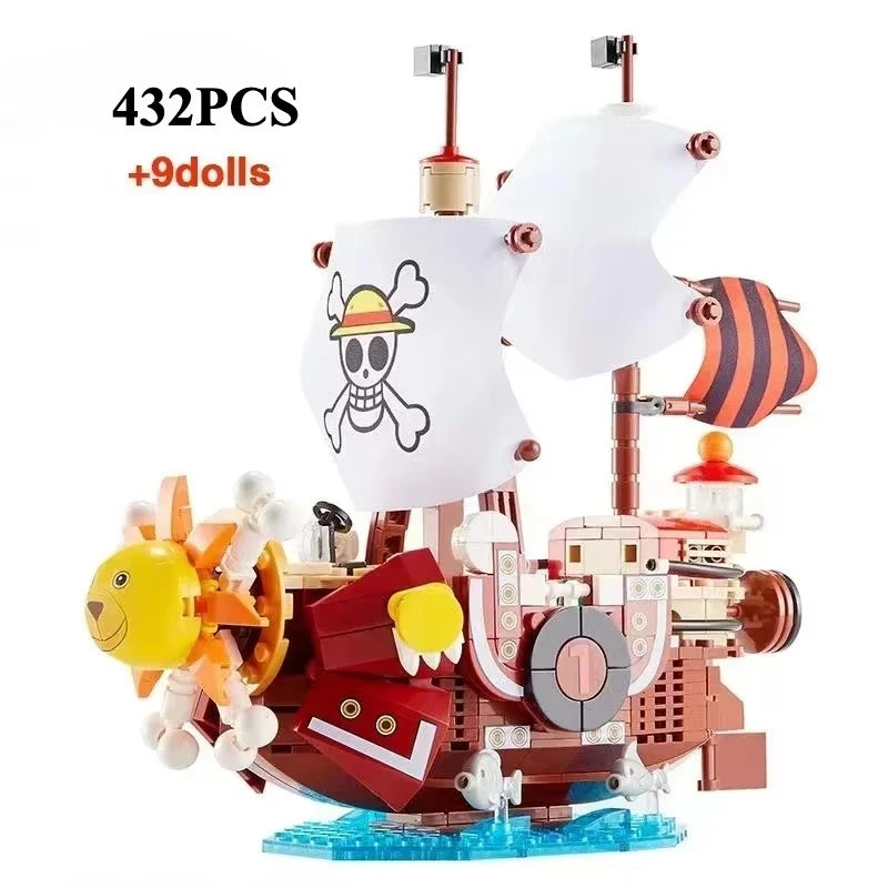 One Piece 1484pcs/432pcs + 9 Dolls Thousand Sunny Boat Blocks - Image 4