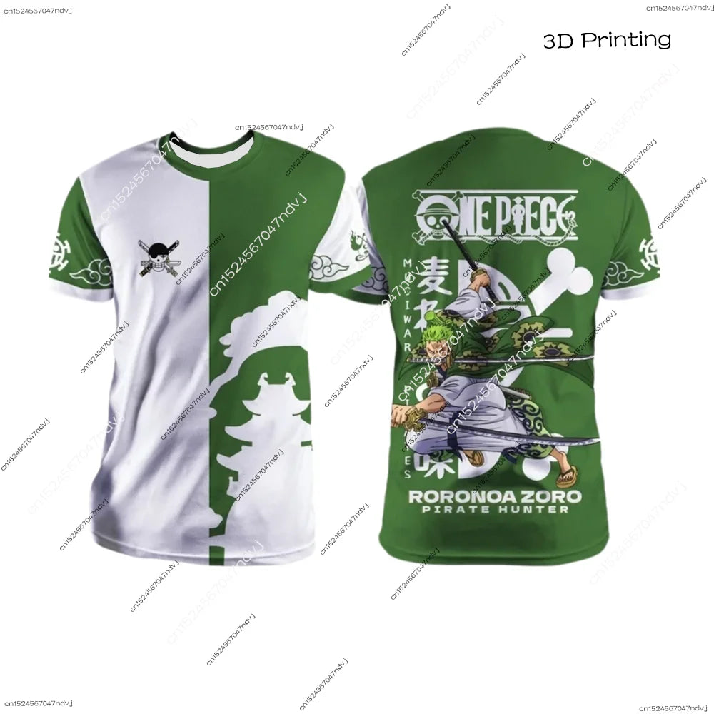 2025 Japanese Anime One Piece Men & Kids 3D Printed Short Sleeve T-shirt - Image 4