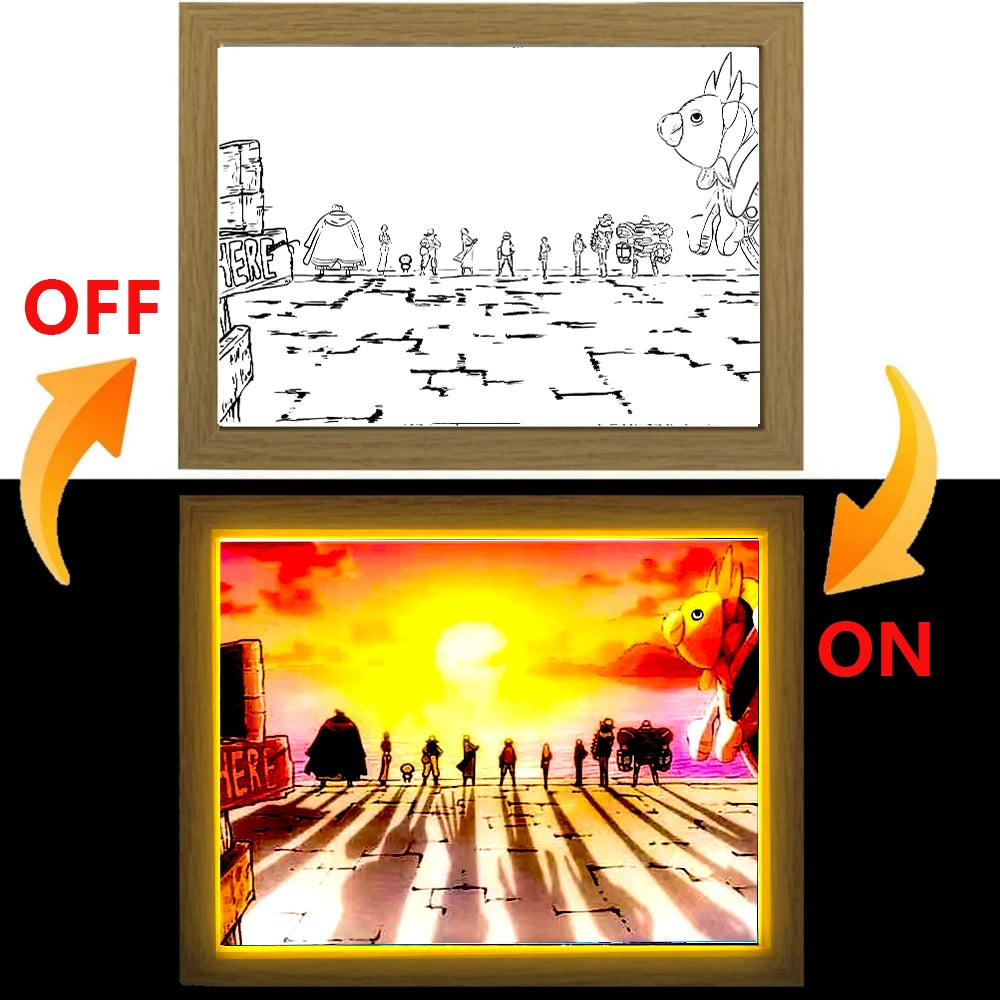 Anime Figure One Piece Light Painting Photo Frame - Image 8