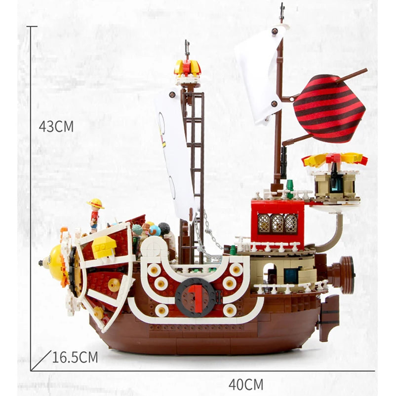 2022 New Anime One Piece Going Merry & Thousand Sunny Model Building Blocks Kit - Image 9
