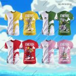 2025 Japanese Anime One Piece Men & Kids 3D Printed Short Sleeve T-shirt